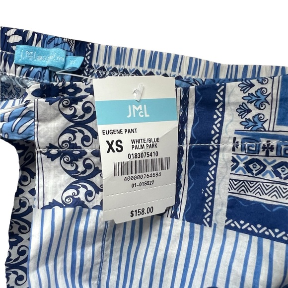 J. McLaughlin Eugene Pant in White Blue Palm Park |  XS NWT - Picture 6 of 8